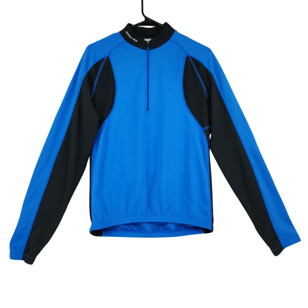 Sugoi Cycling‎ Jersey sz M Mens Blue 1/4 Zip Long Sleeve Bike Top Shirt